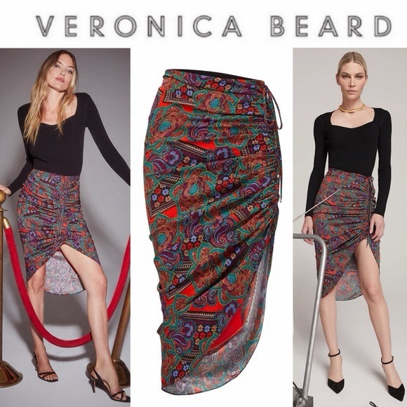 Veronica Beard Colorful Paisley Ari Skirt